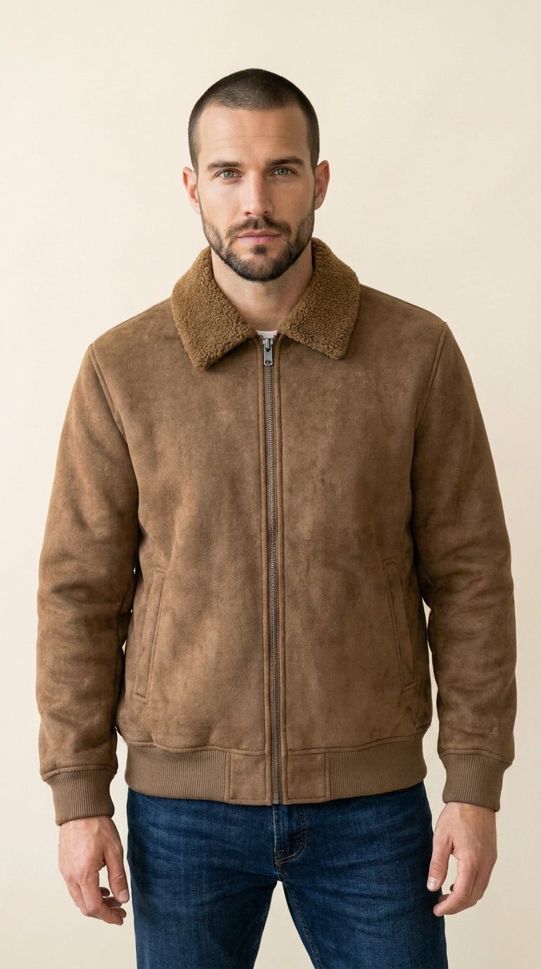 Jaqueta de camurça masculina no atacado