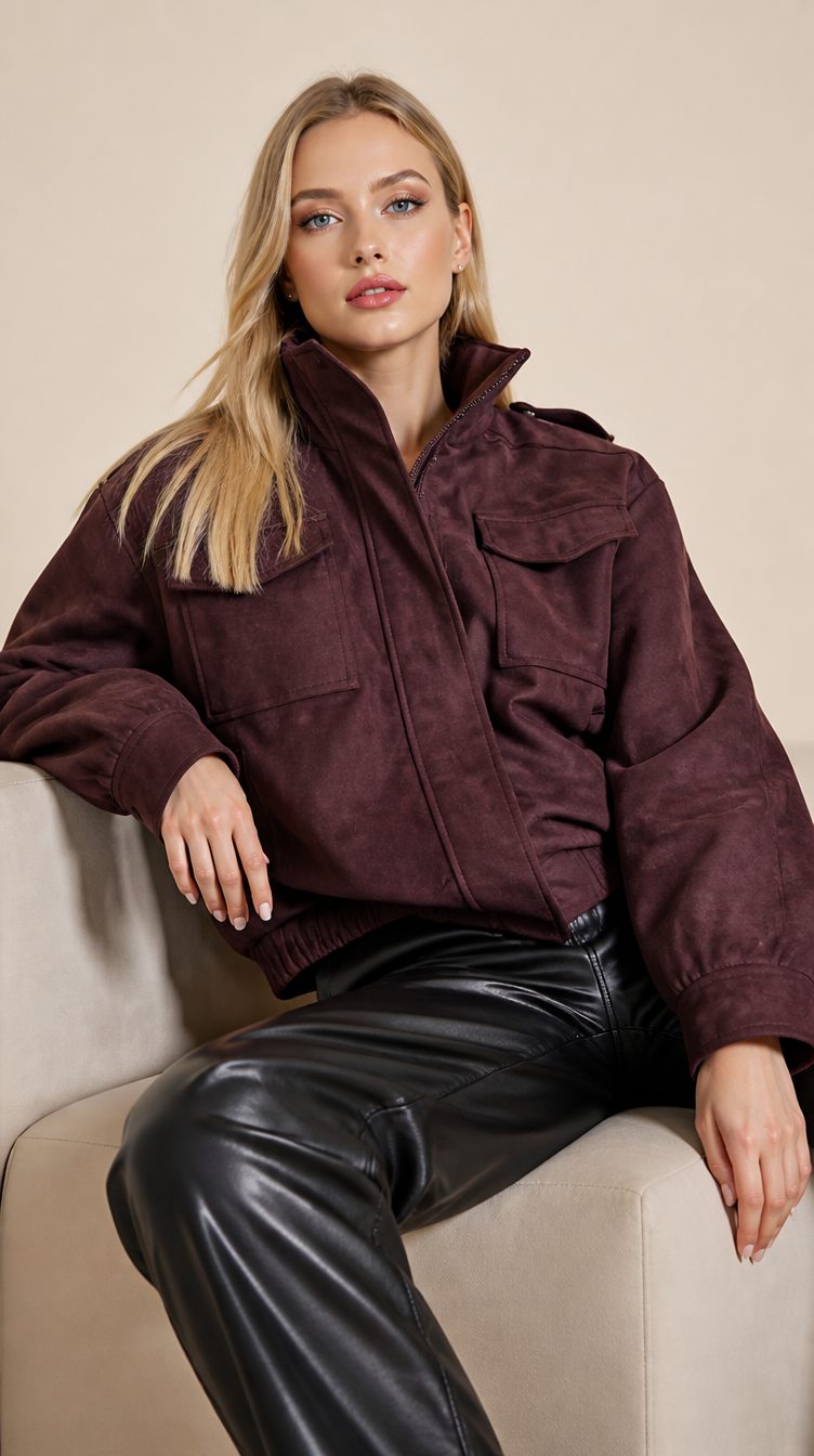 Jaqueta de suede feminina para revenda